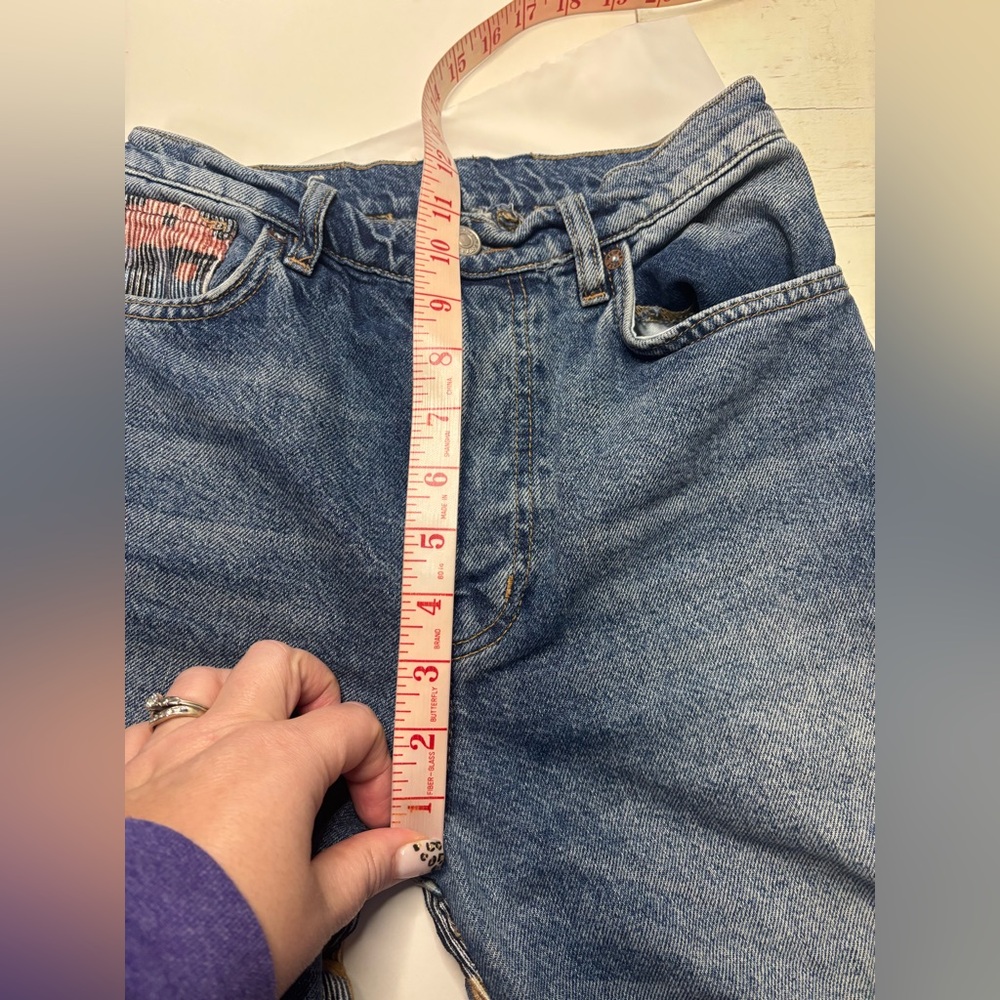 We The Free People Rocky Mountain Straight Leg Jeans Size 24 Boho Patchwork - Picture 5 of 9